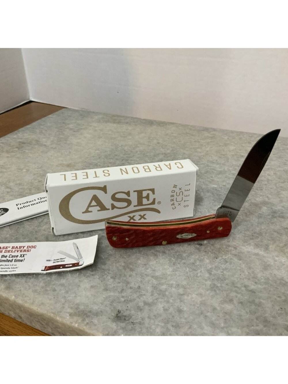 CASE XX *f 2025 DARK RED CS PEACH SEED JIG SOD BUSTER JR KNIFE KNIVES